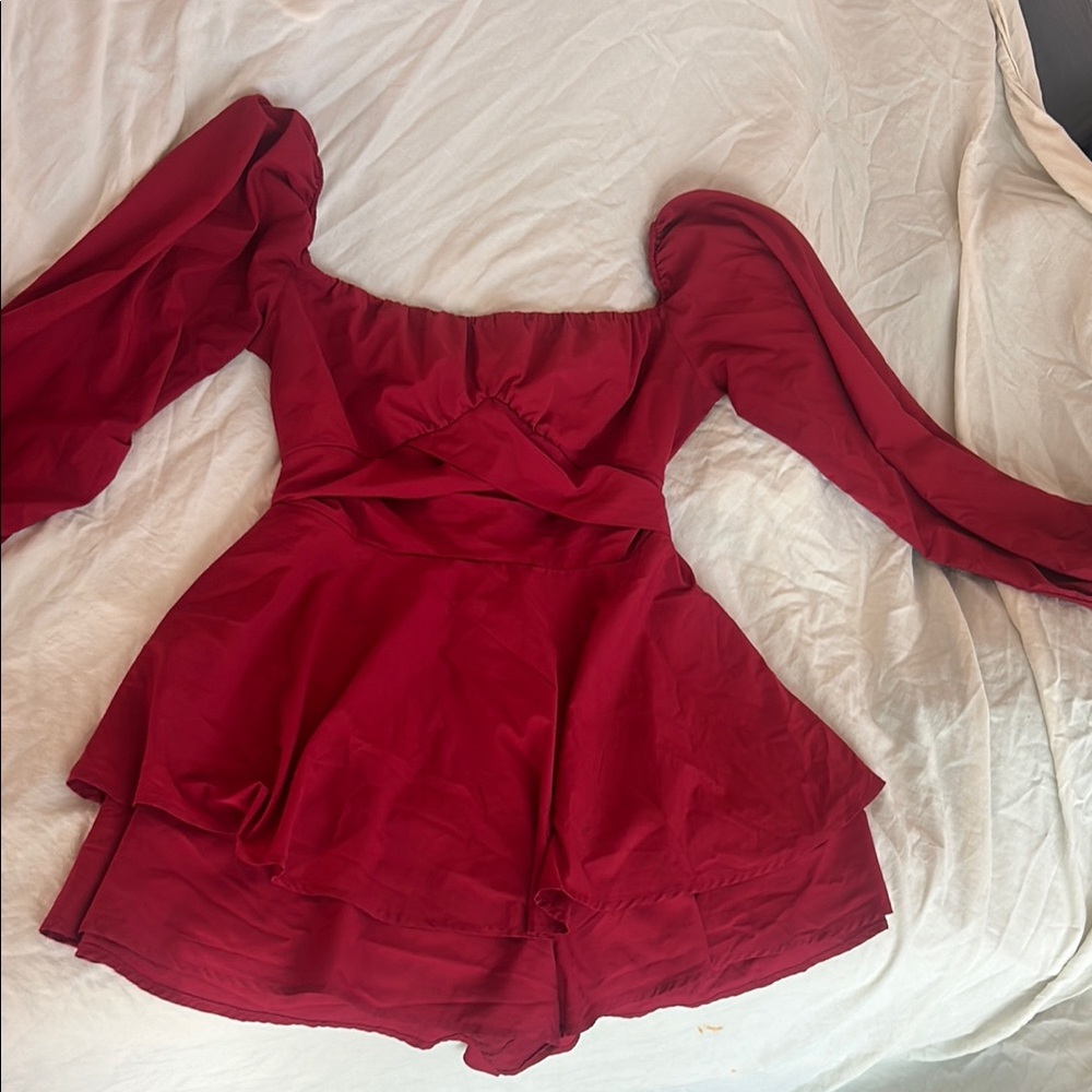 Elegant Red Off-Shoulder Dress
